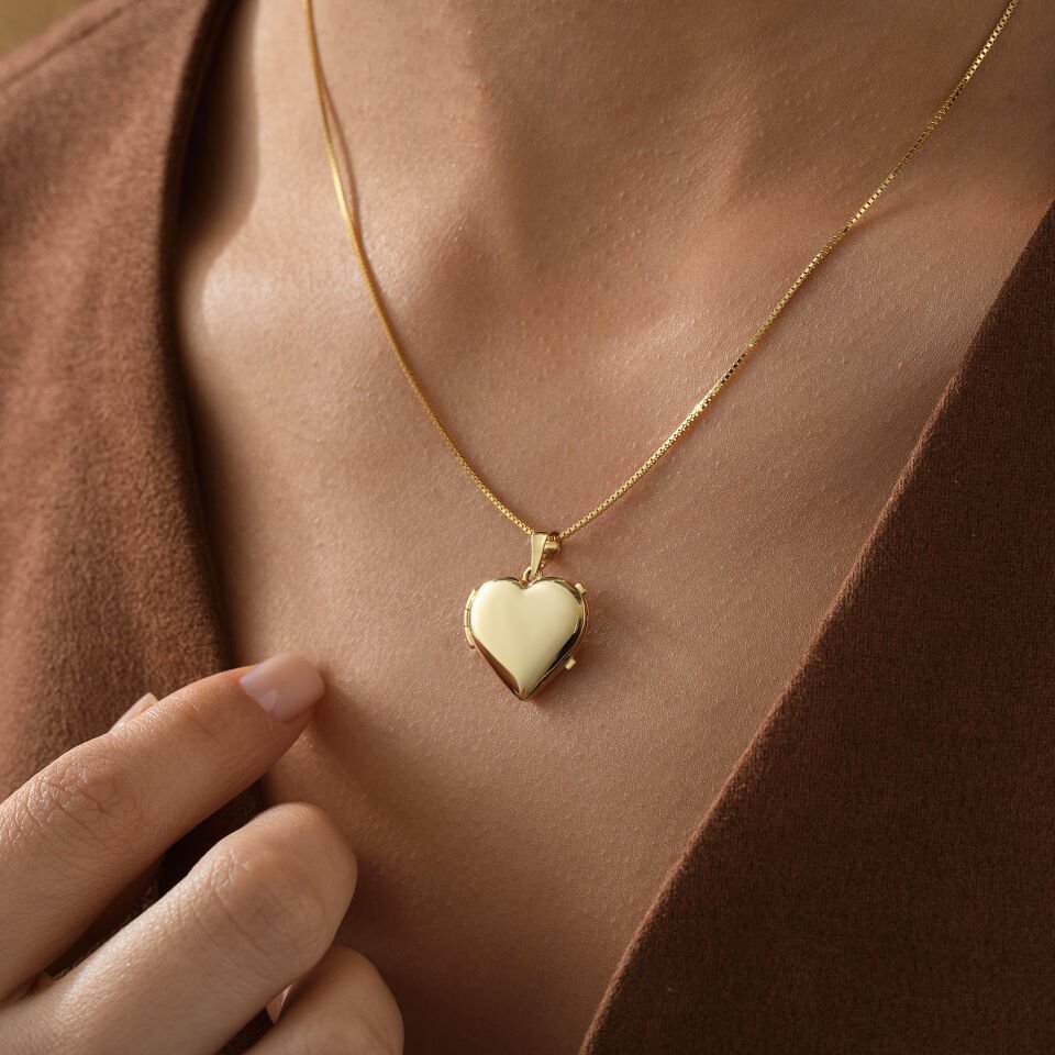 Kalp Kapaklı Vintage Kolye