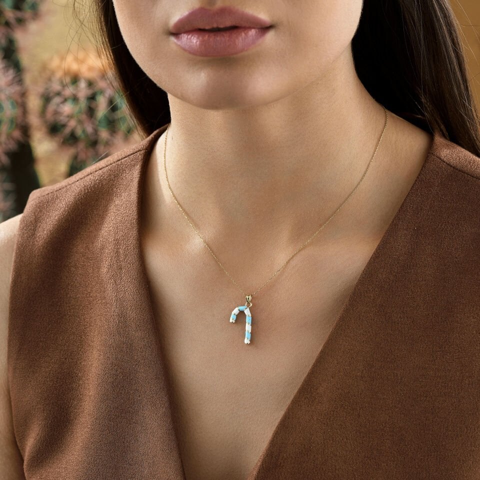 Mavi Baston Şeker Kolye