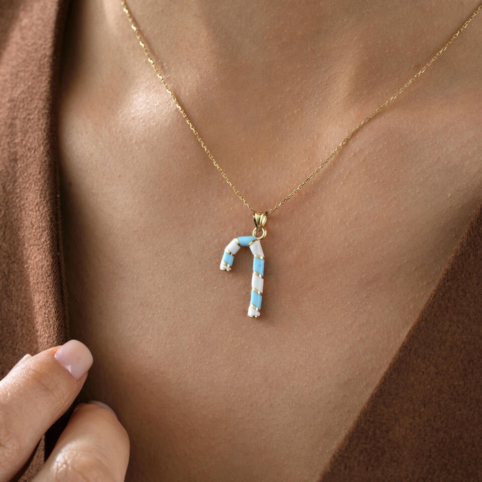 Mavi Baston Şeker Kolye