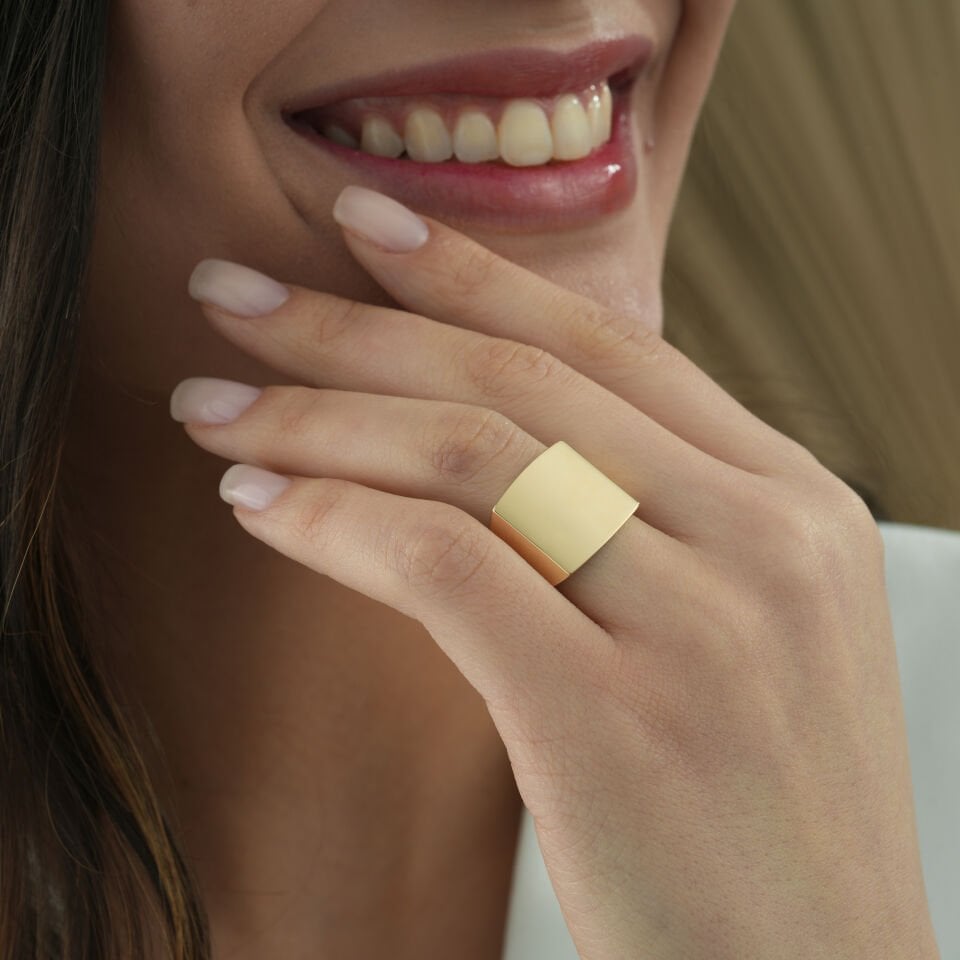 Bold Kare Şovalye Yüzük