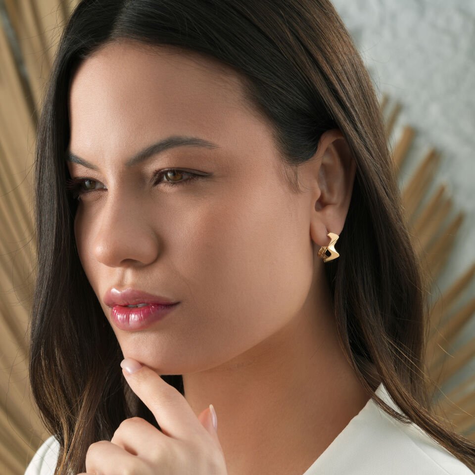 Zig Zag Mini Halka Küpe