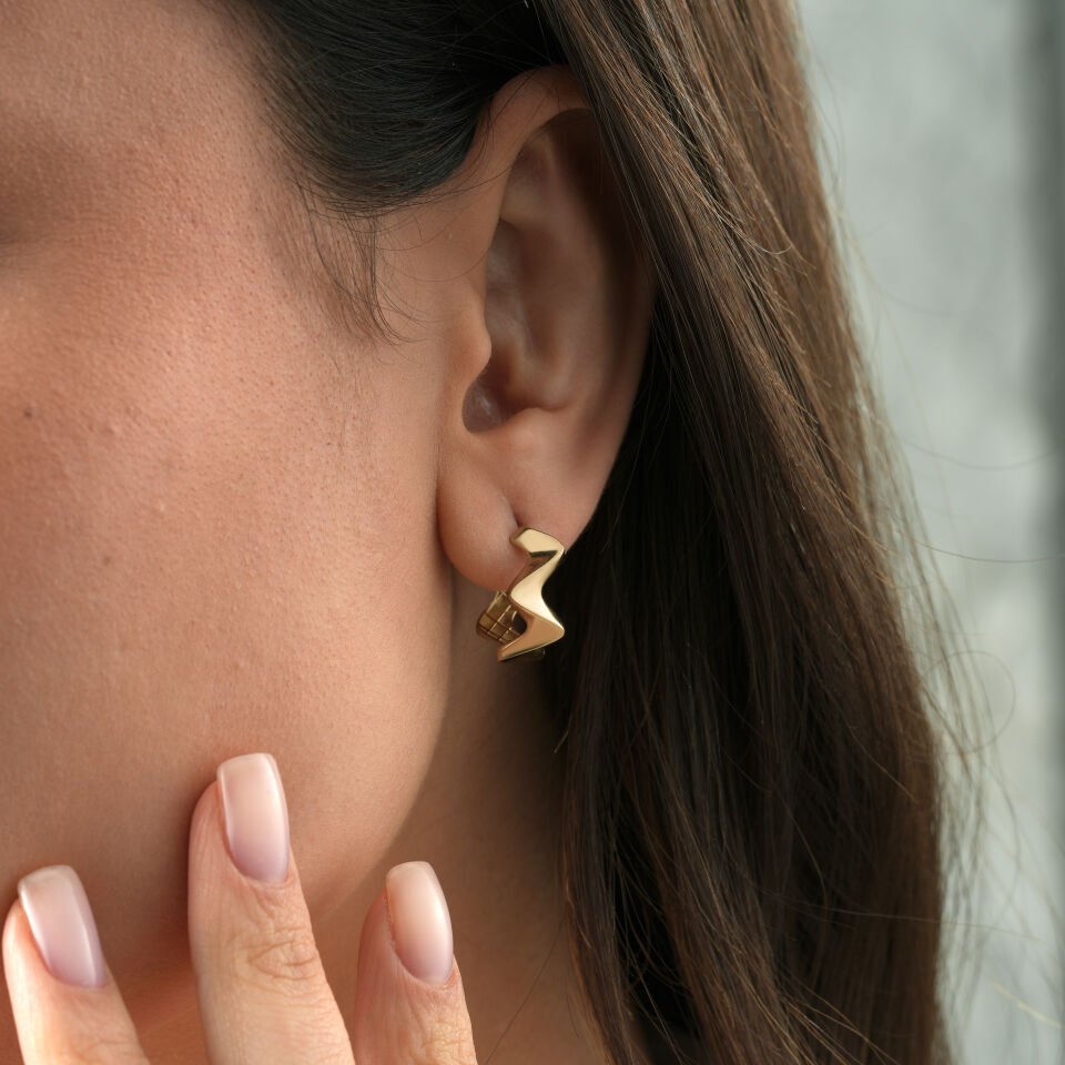 Zig Zag Mini Halka Küpe