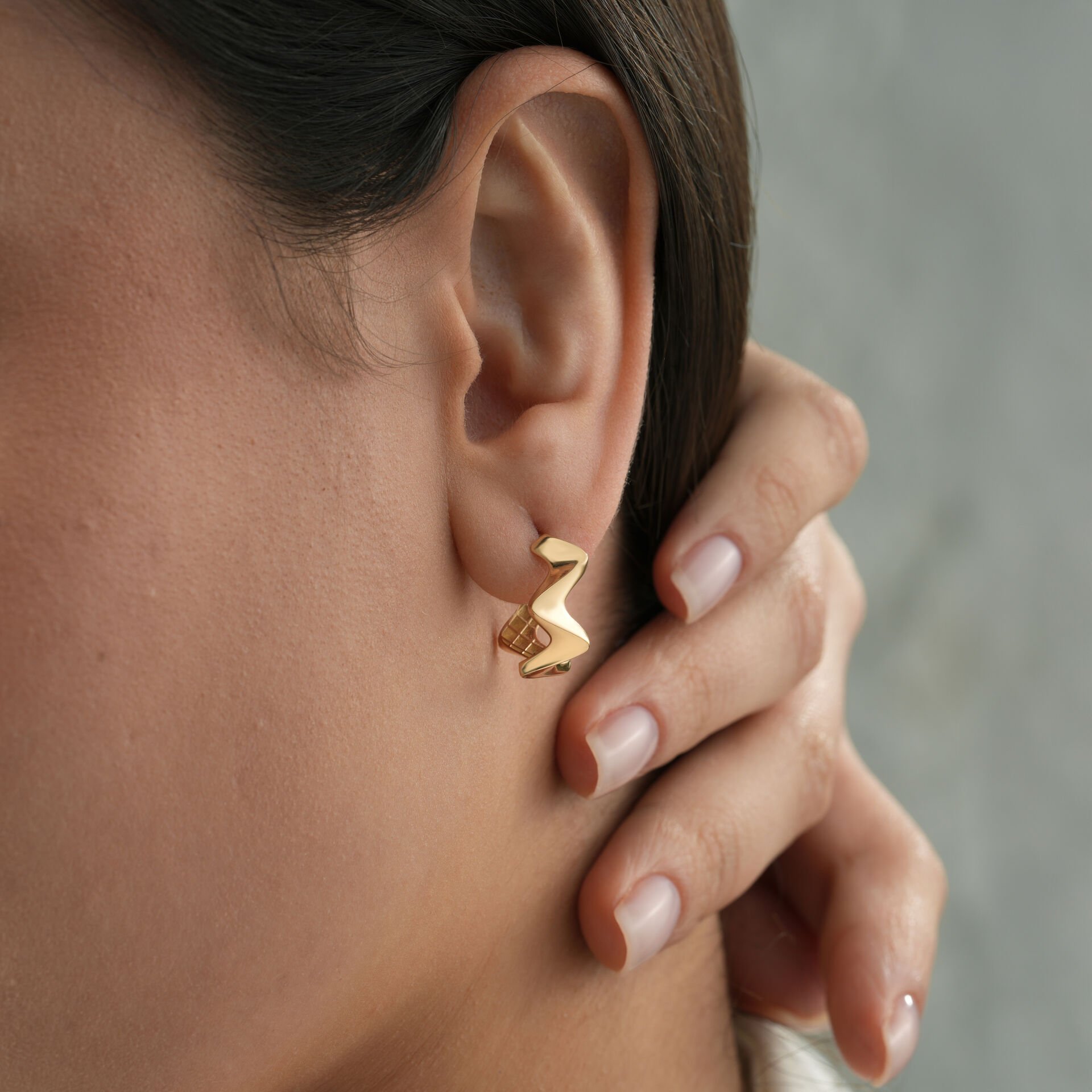 Zig Zag Mini Halka Küpe