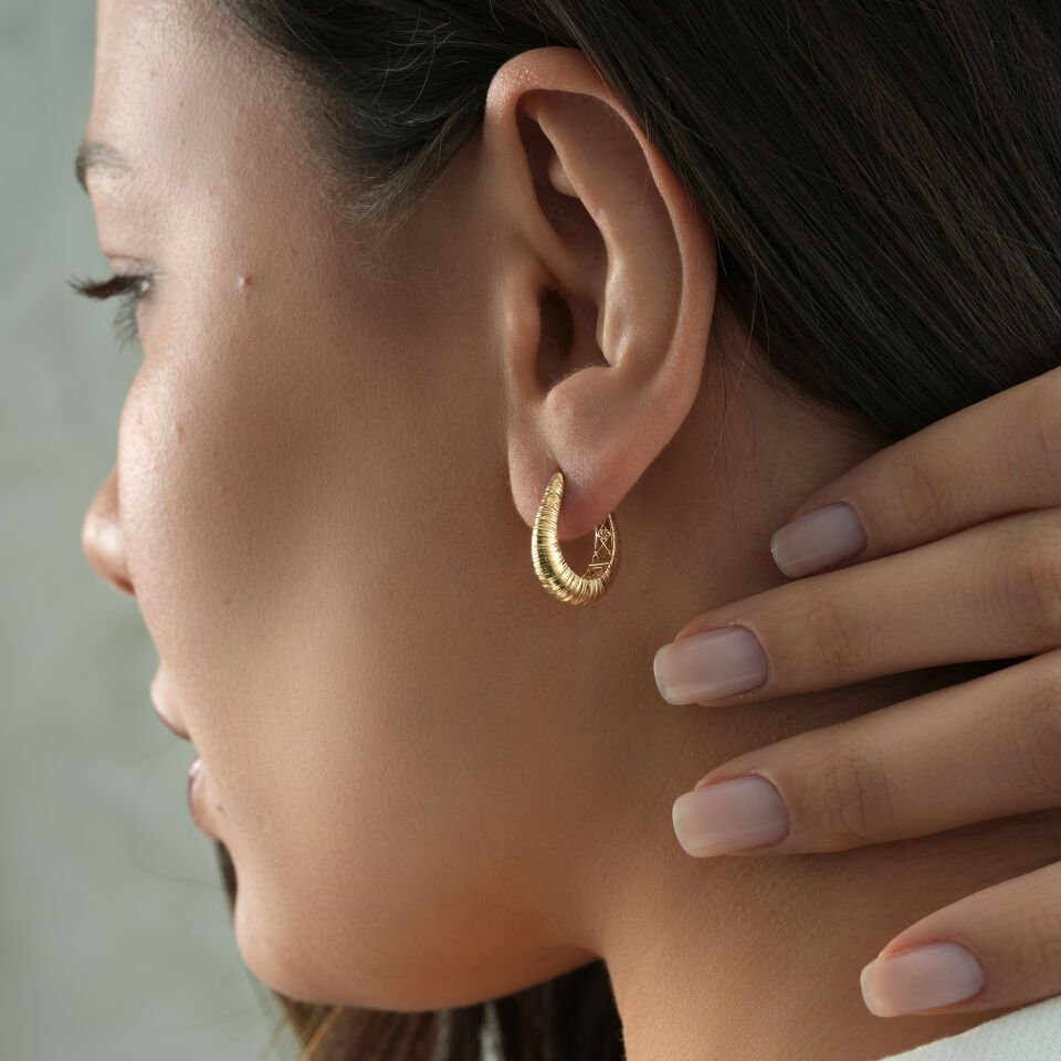 Mat Desenli İtalyan Küpe