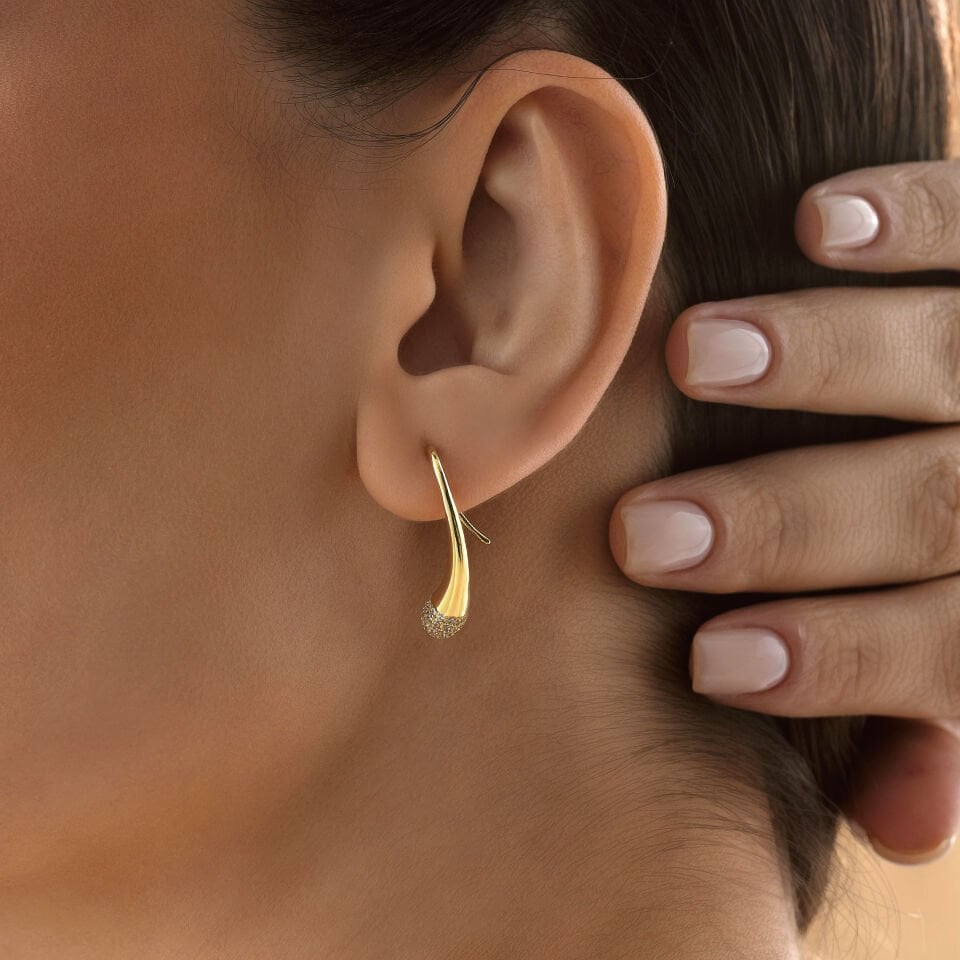 Damla Tasarım Taşlı Küpe