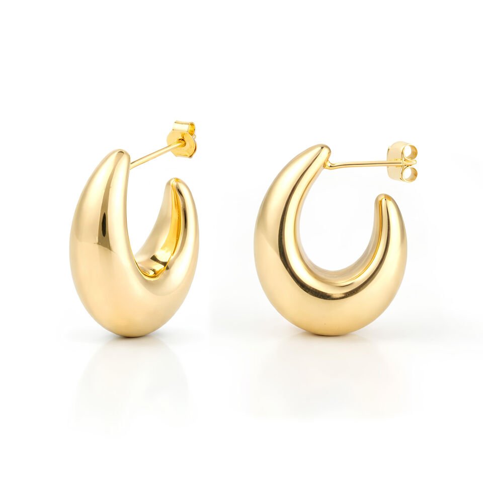 Damla Puffy Vidalı Küpe