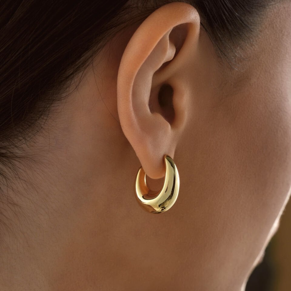 Damla Puffy Vidalı Küpe