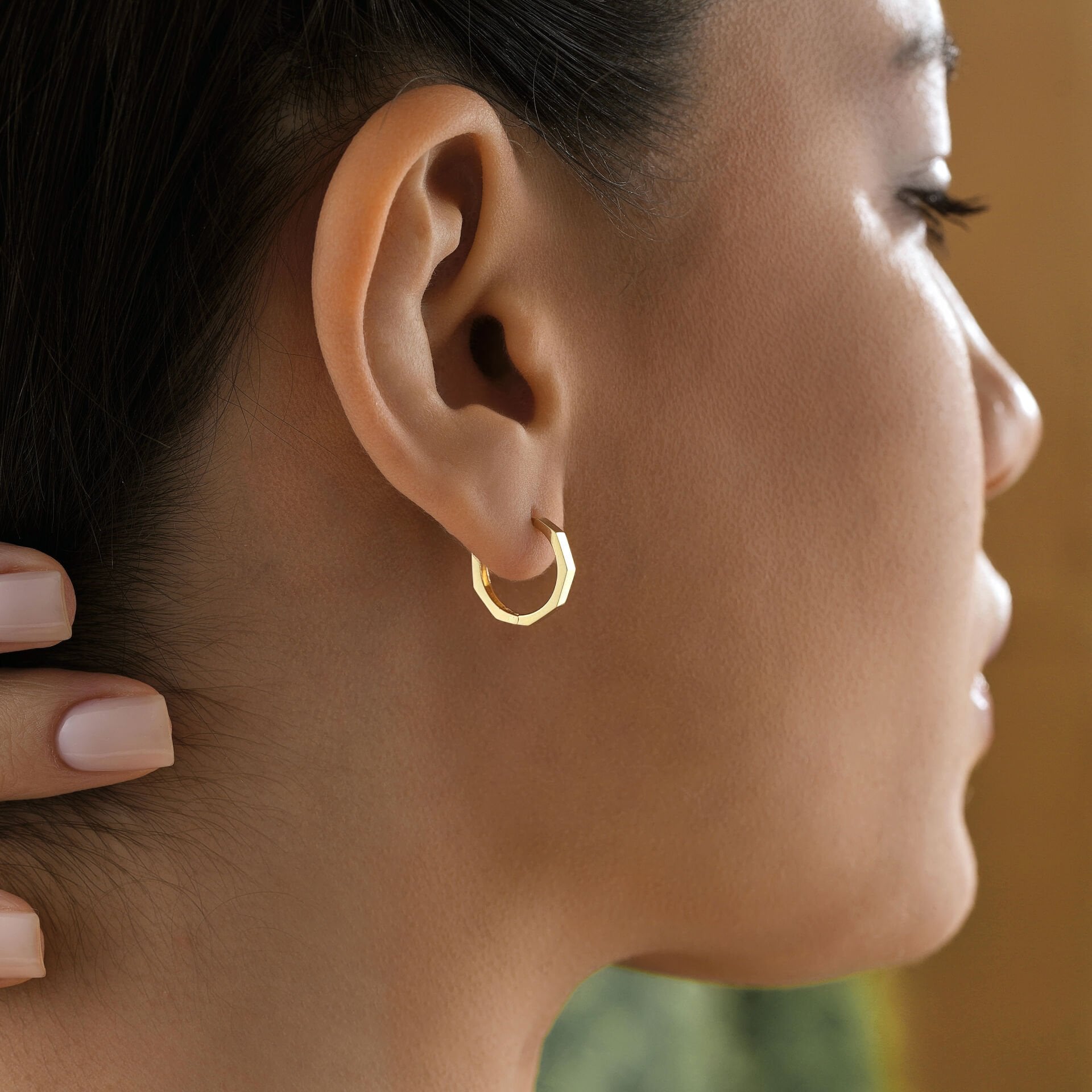 Medium Köşeli Minimal Küpe