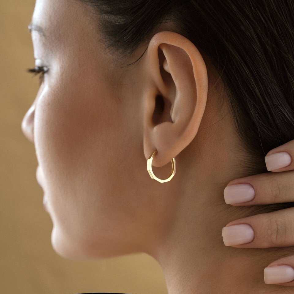 Large Köşeli Minimal Küpe