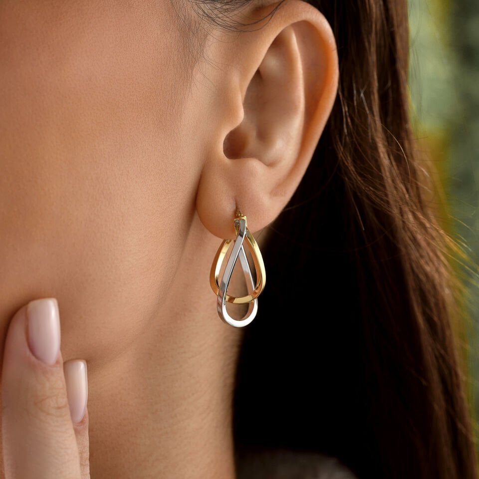 İki Renkli Fantezi Küpe