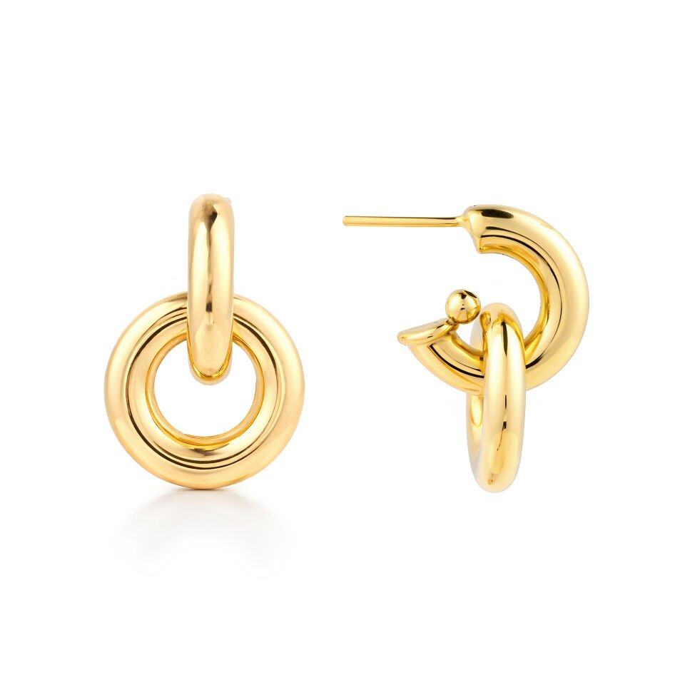 Çift Halkalı Design Küpe