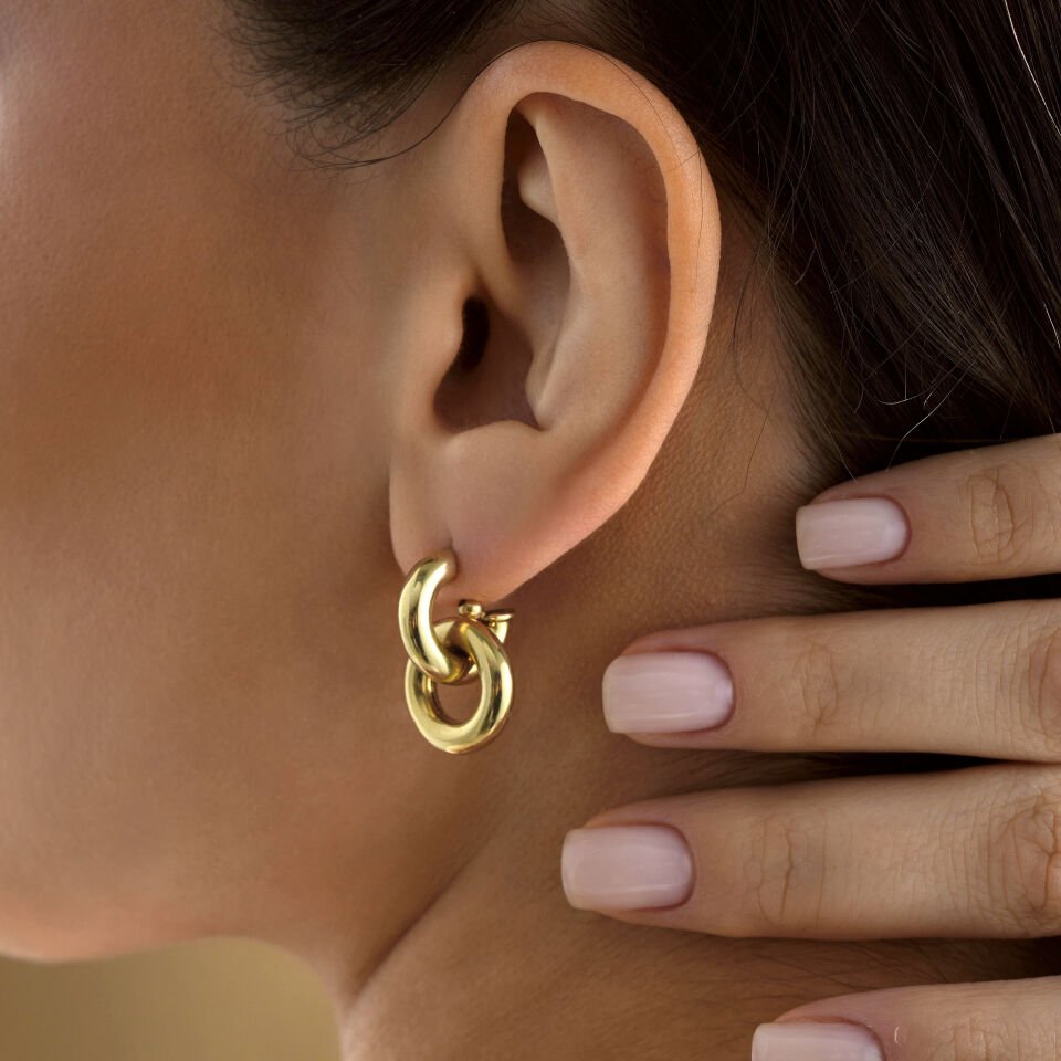 Çift Halkalı Design Küpe