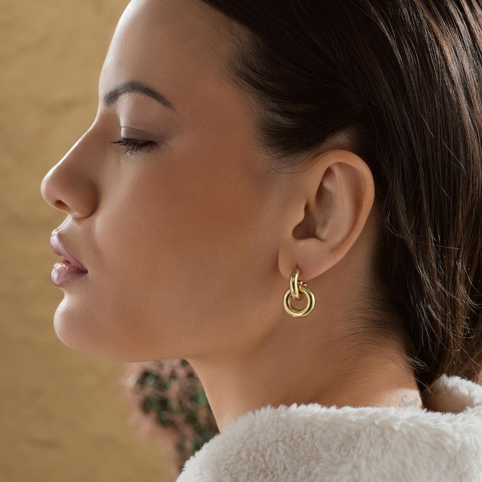 Çift Halkalı Design Küpe