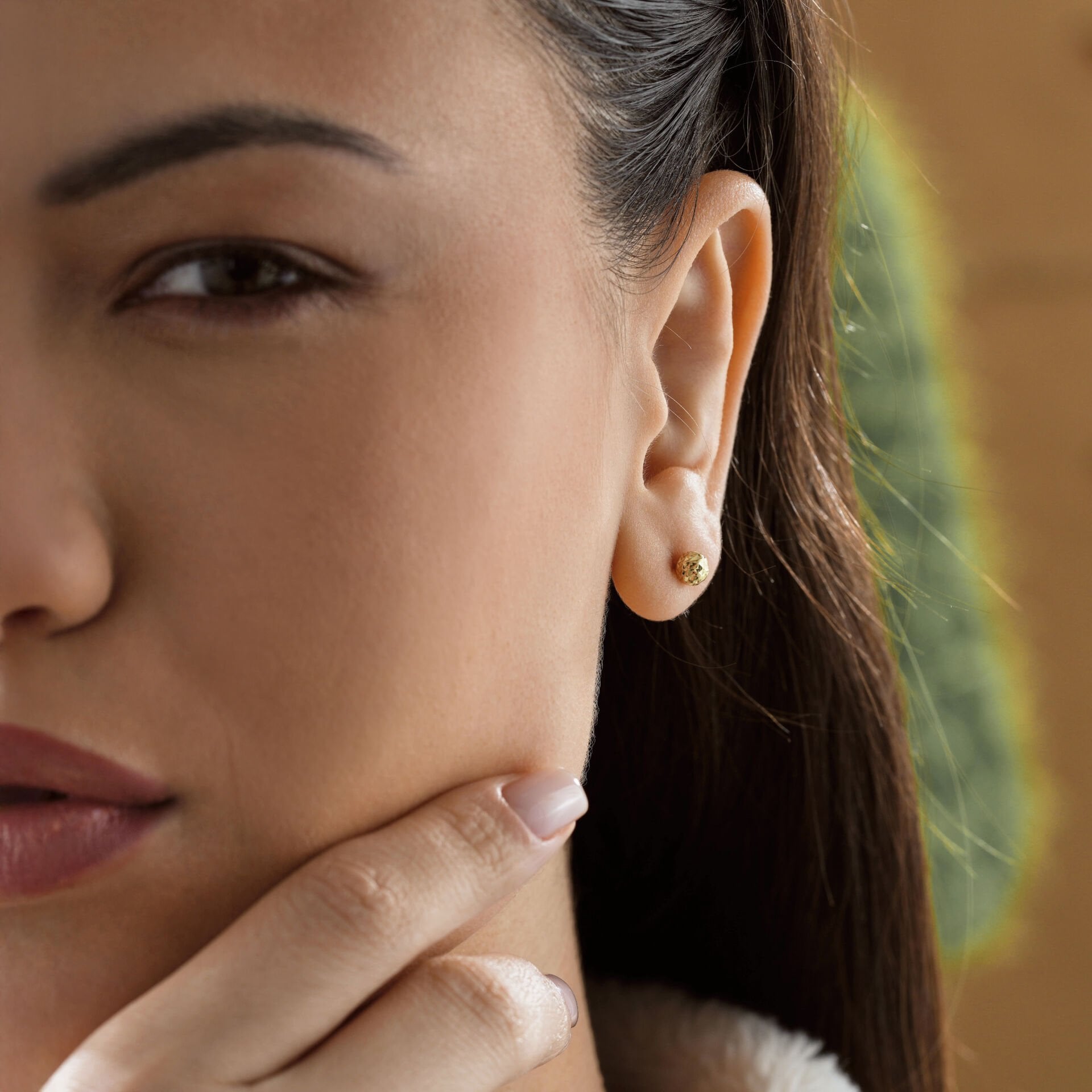 Kristal Desenli Top Küpe