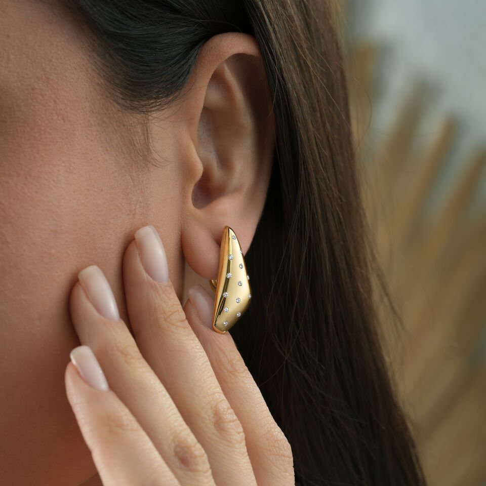 Tasarım Taşlı Küpe