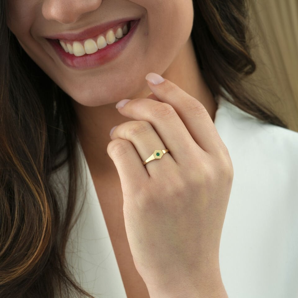 Renkli Taşlı Şovalye Yüzük