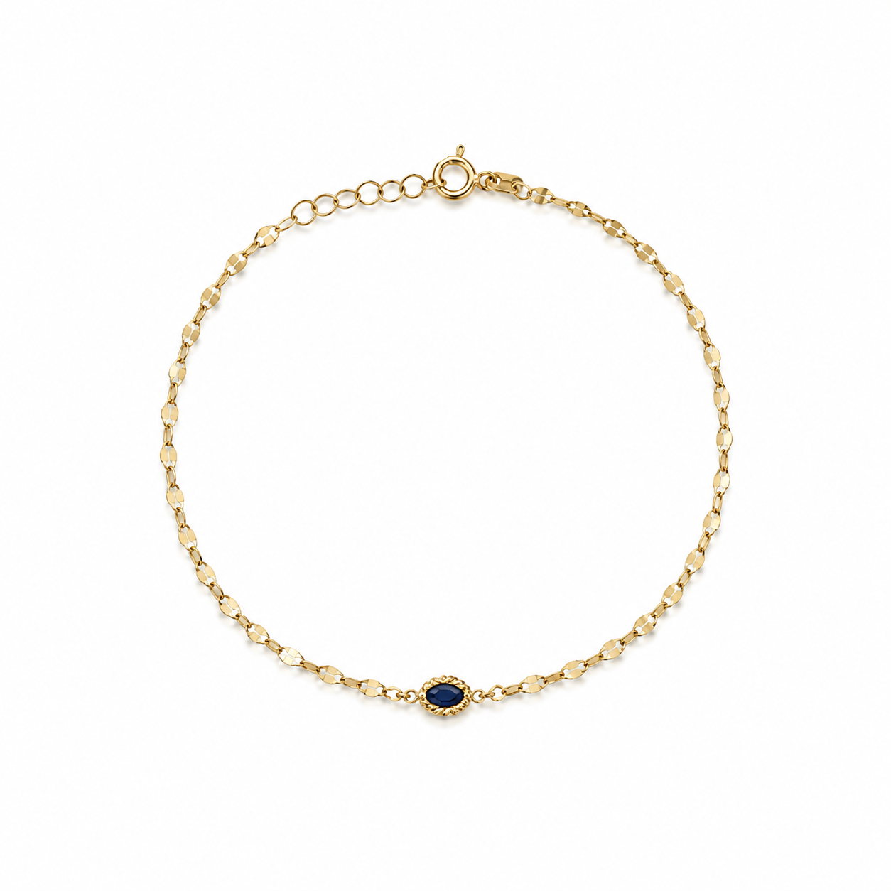 Safir Taşlı Oval Bileklik
