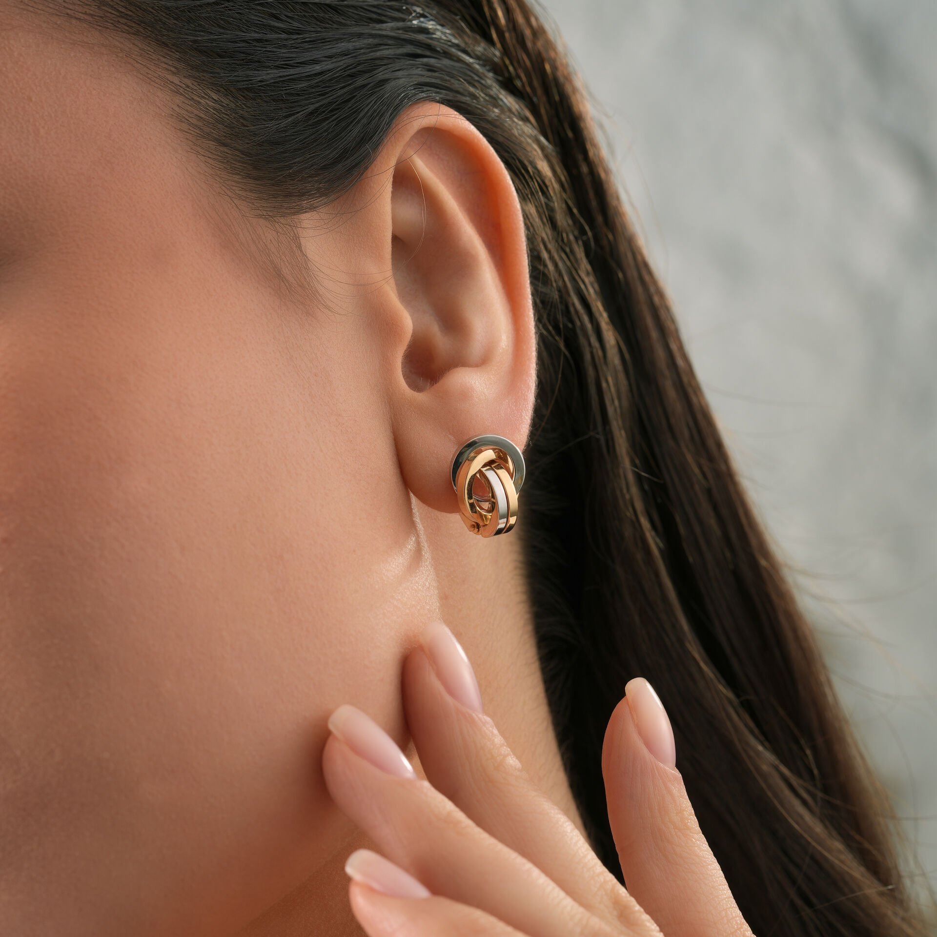 İki Renk Düğüm Küpe