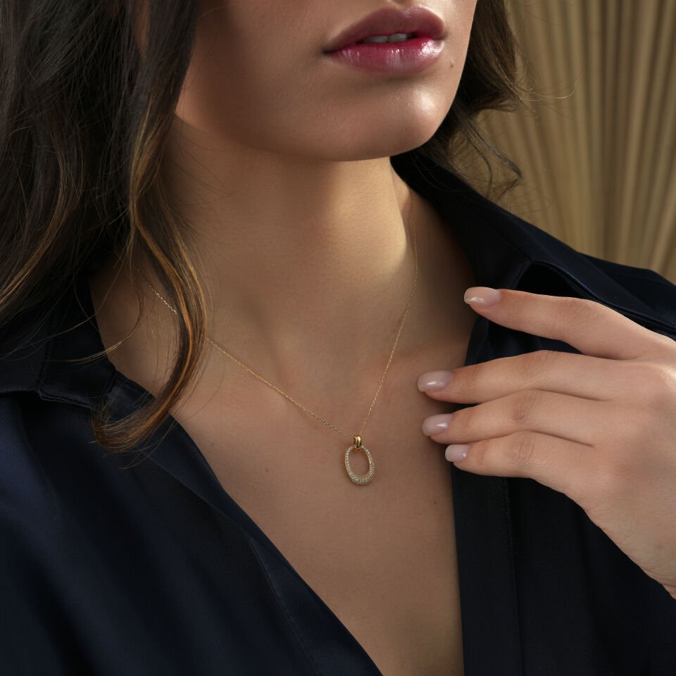 Taşlı Tasarım Kolye