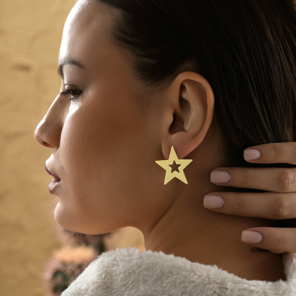 Lazer Kesim Yıldız Küpe