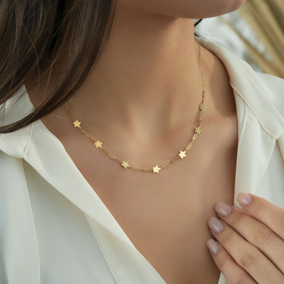 Sıralı Yıldız Kolye