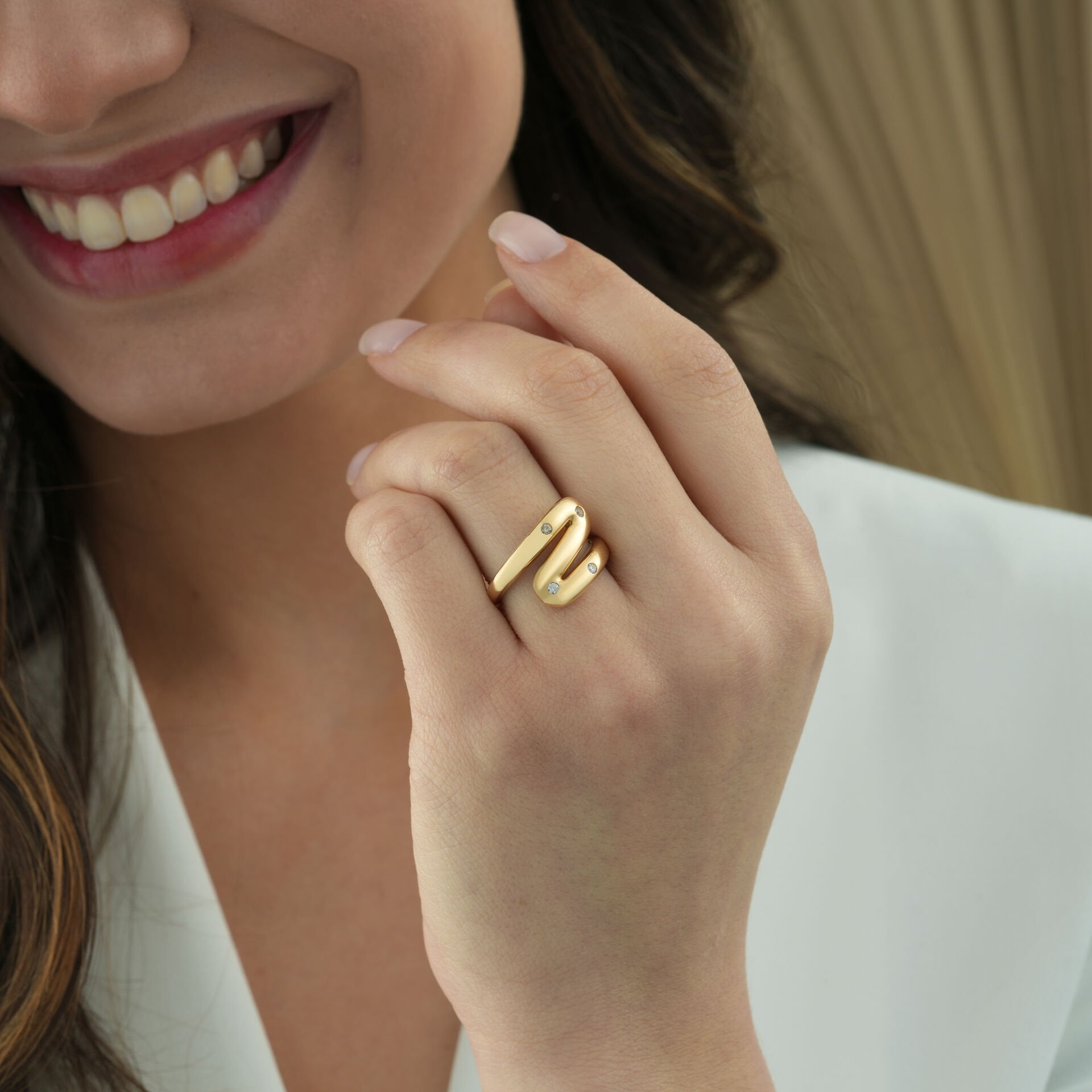 Taşlı Zig Zag Yüzük