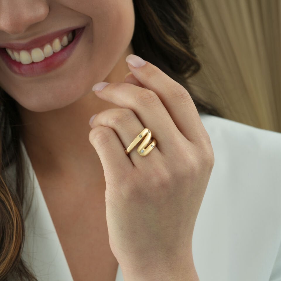 Taşlı Zig Zag Yüzük