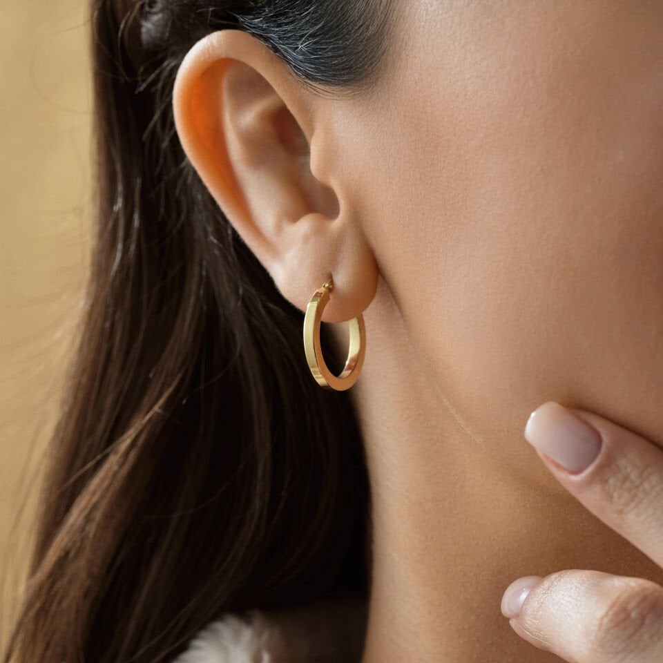 Medium Köşeli Küpe