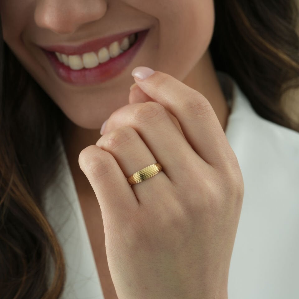 Çizgili Dome Yüzük