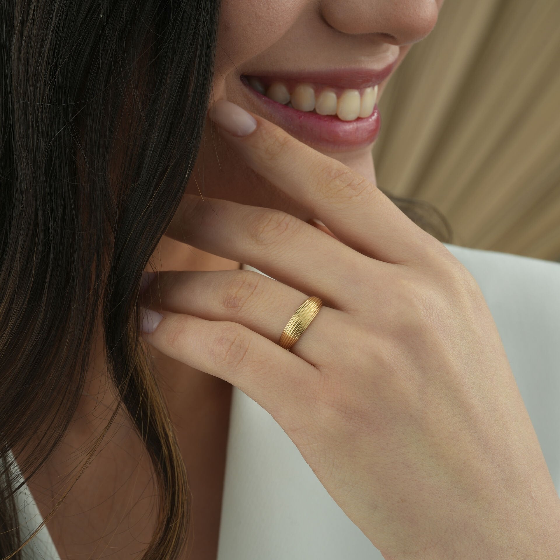 Çizgili Dome Yüzük