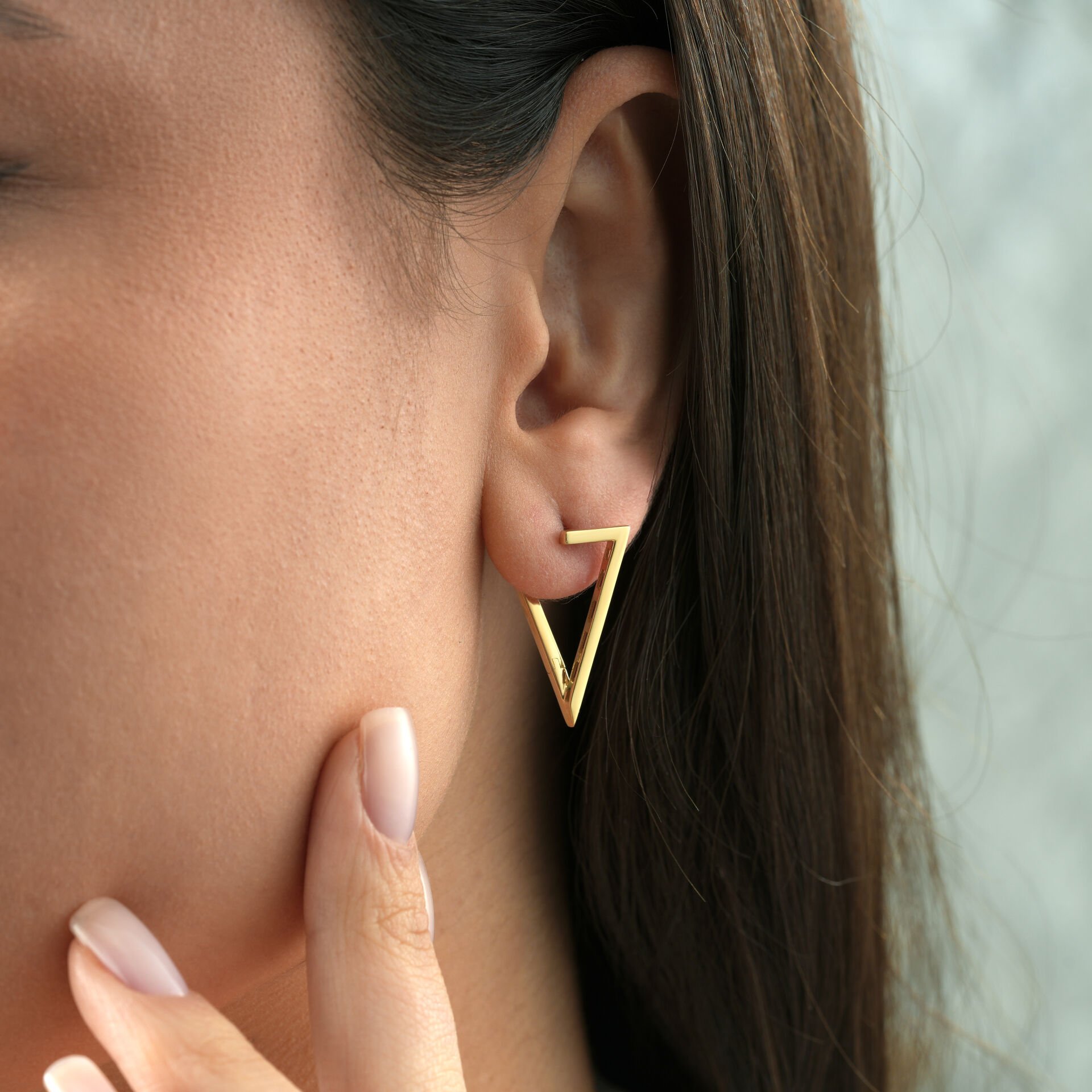 Üçgen Tasarım Küpe