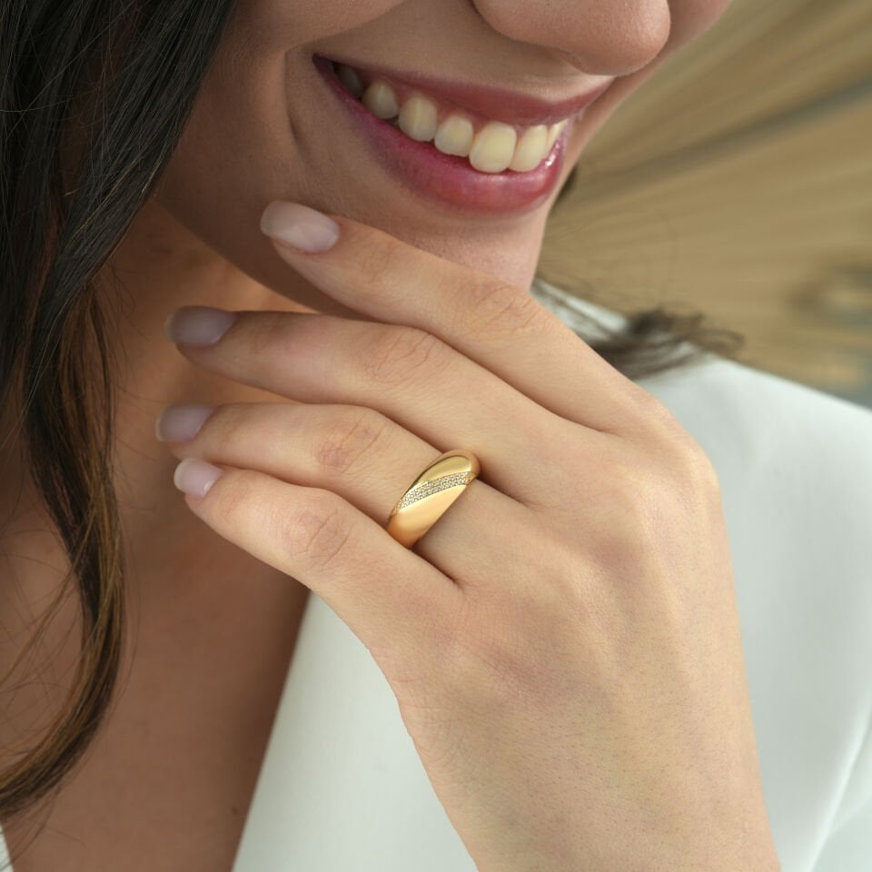 Taşlı Dome Yüzük