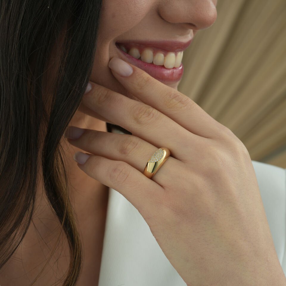 Taşlı Dome Fantezi Yüzük